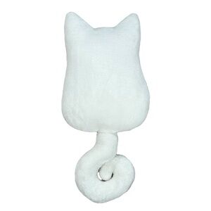 Big White Cat Kitty Shaped Curled Tail Cushion Pillow